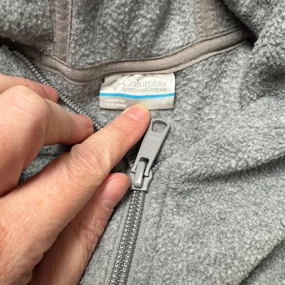 Columbia Benton Springs Women's Small Full Zip Hooded Fleece Jacket Heather Grey - Picture 4 of 13